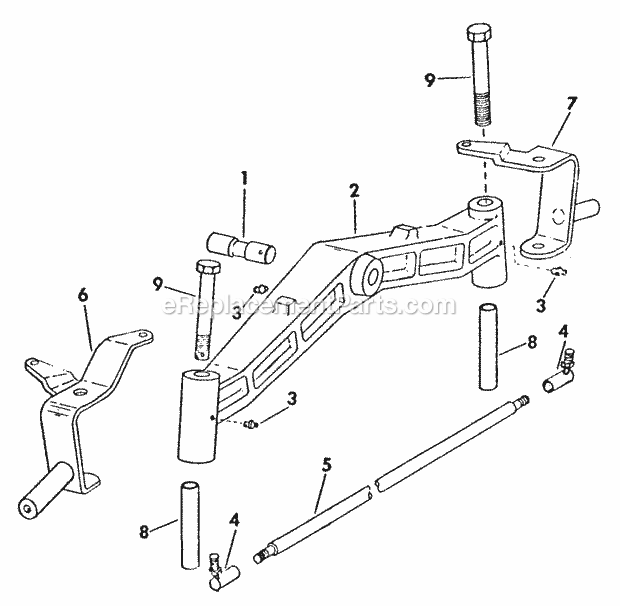 Front Axle & Connections Diagram and Parts List for 169 2050048U Cub Cadet Lawn Tractor